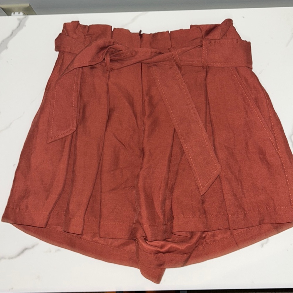 Sandro High Waist Shorts in Rust